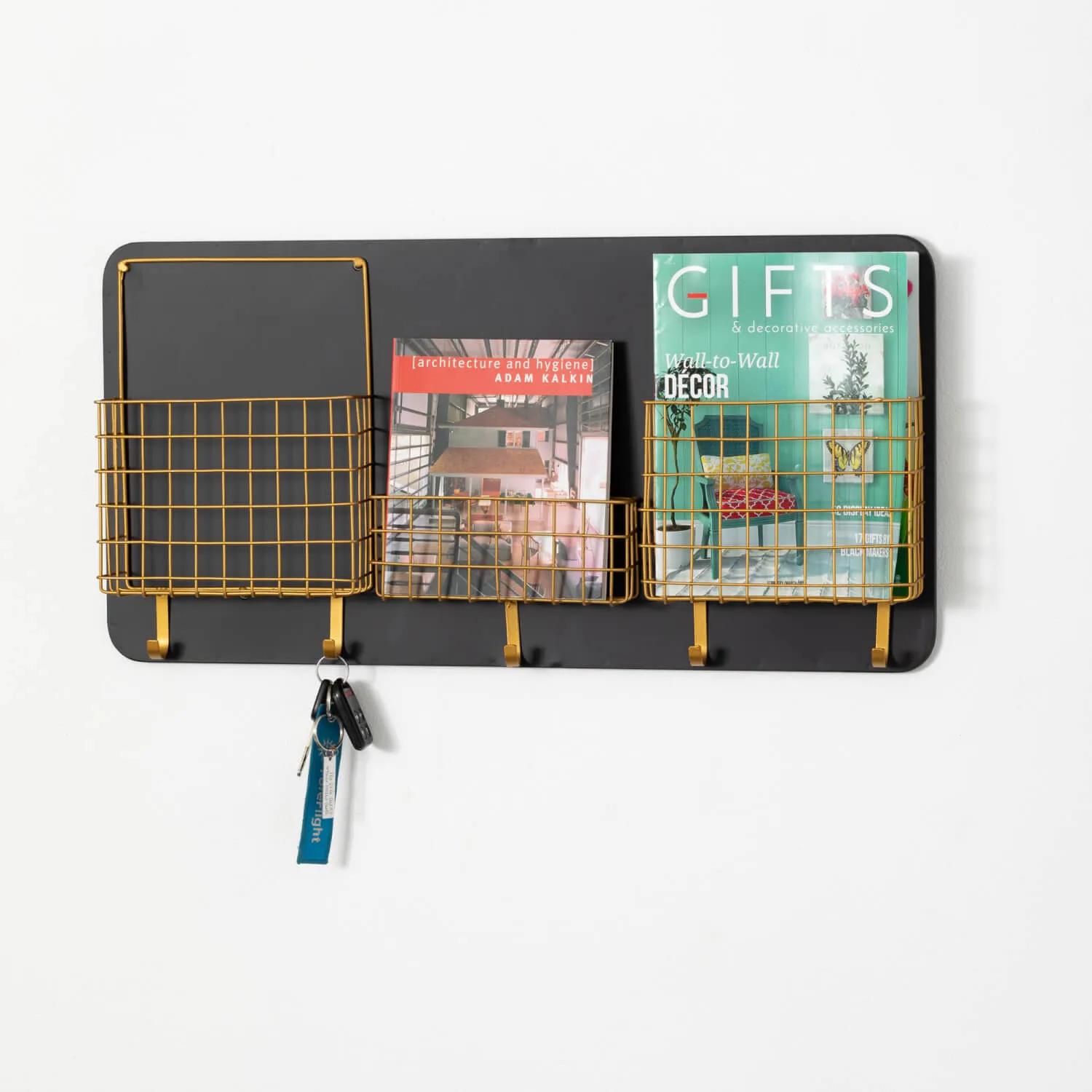 Golden Mesh Wall Pocket Organizer