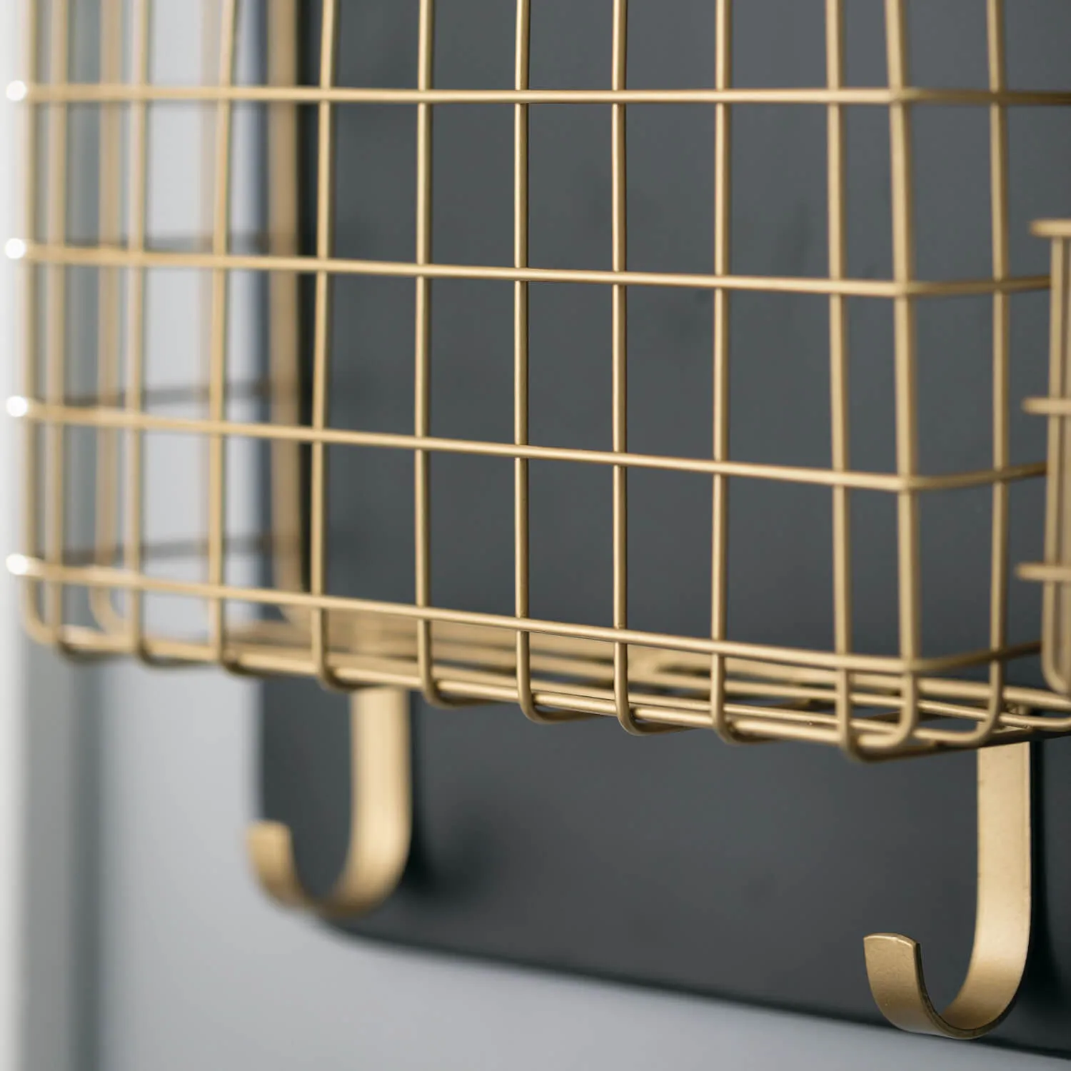 Golden Mesh Wall Pocket Organizer