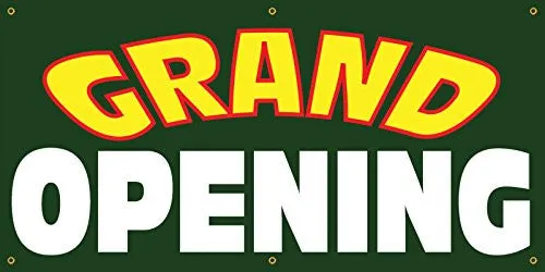 Grand Opening Full Color Vinyl Banner. Ready To Use