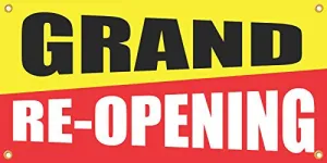 Grand Re-Opening 2ftx4ft Vinyl Retail Banner Sign