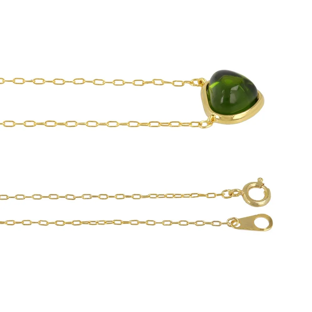 Green Triangle Glass Jewel Necklace