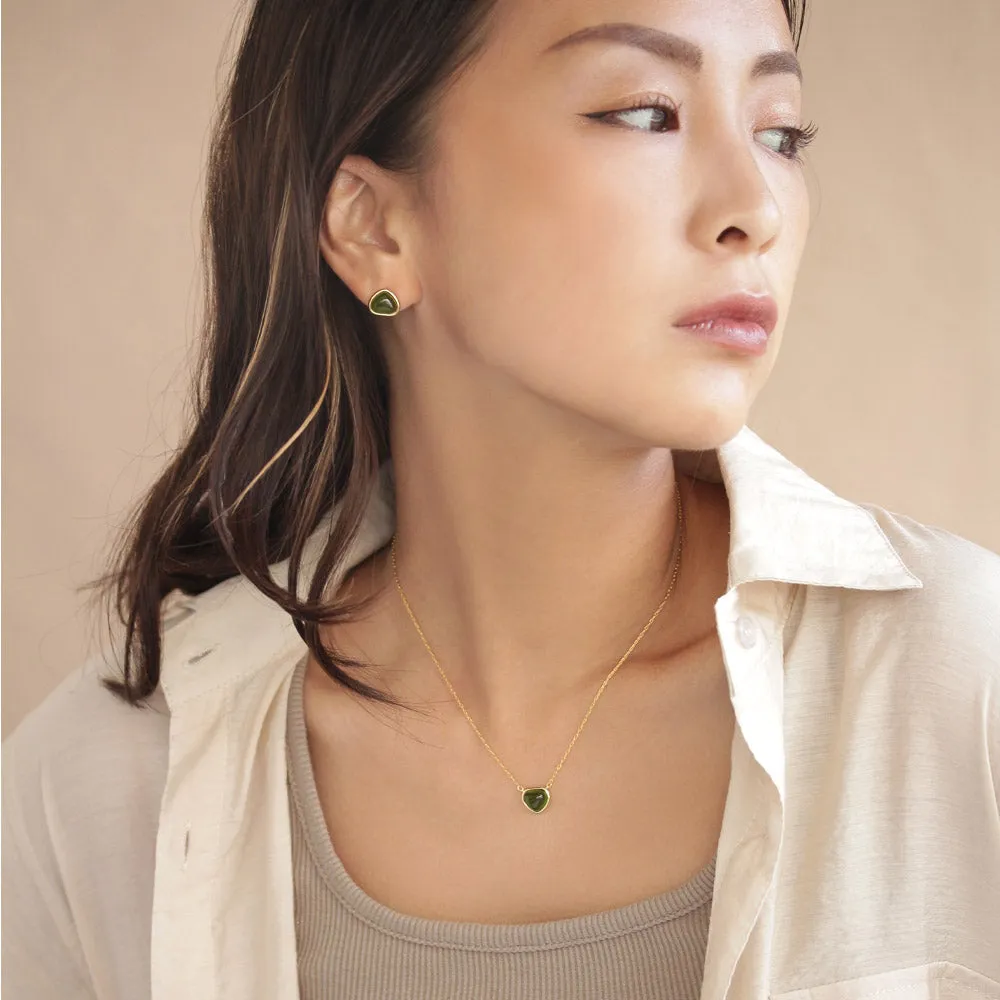 Green Triangle Glass Jewel Necklace
