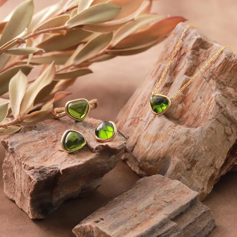 Green Triangle Glass Jewel Necklace