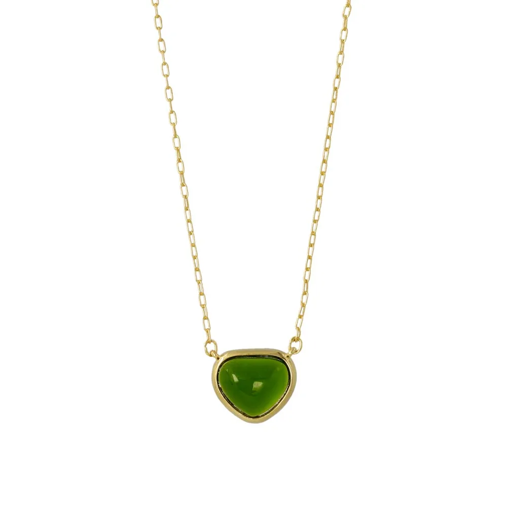 Green Triangle Glass Jewel Necklace