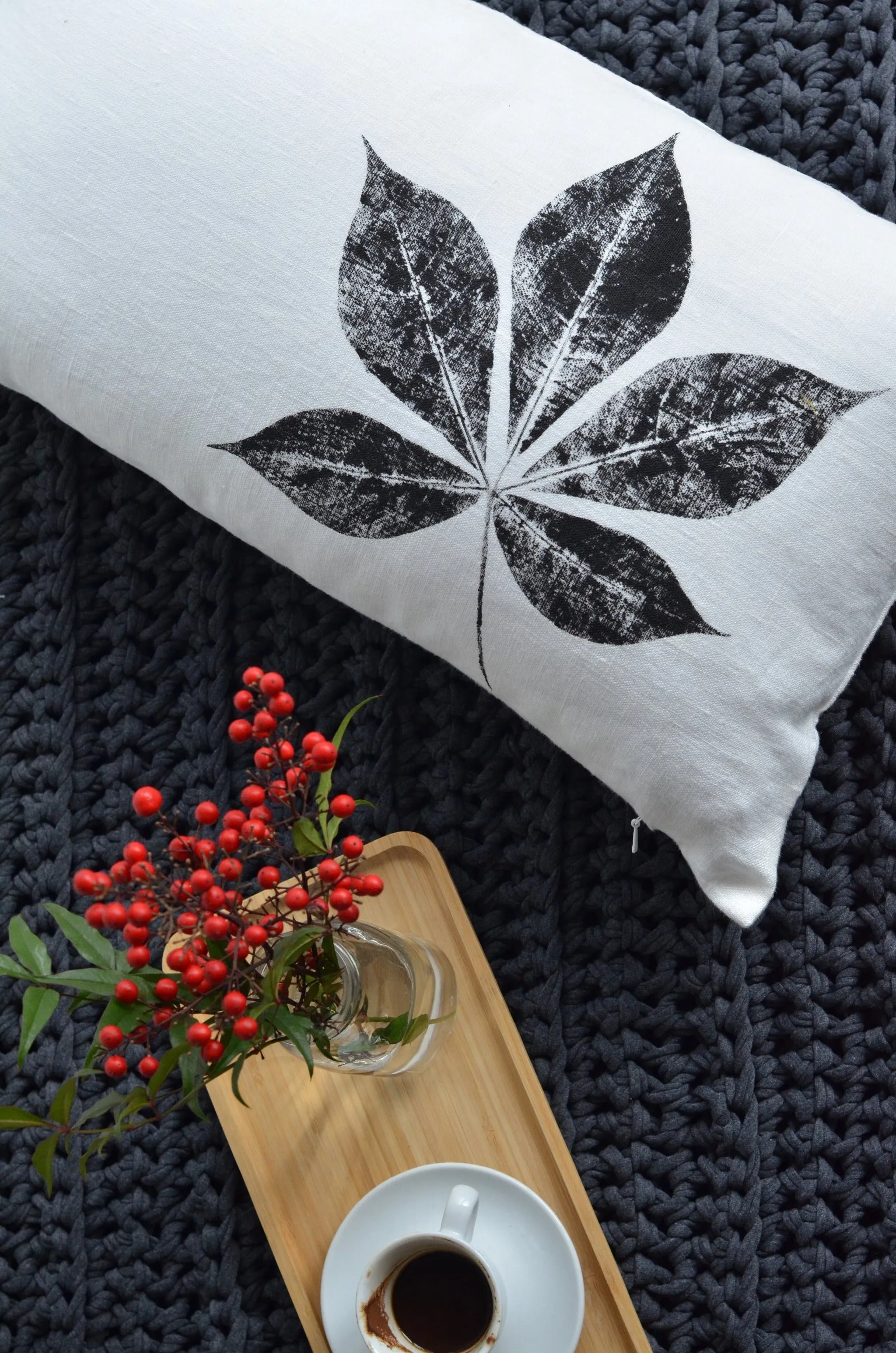 Hand-Crocheted Weighted Blanket in Charcoal