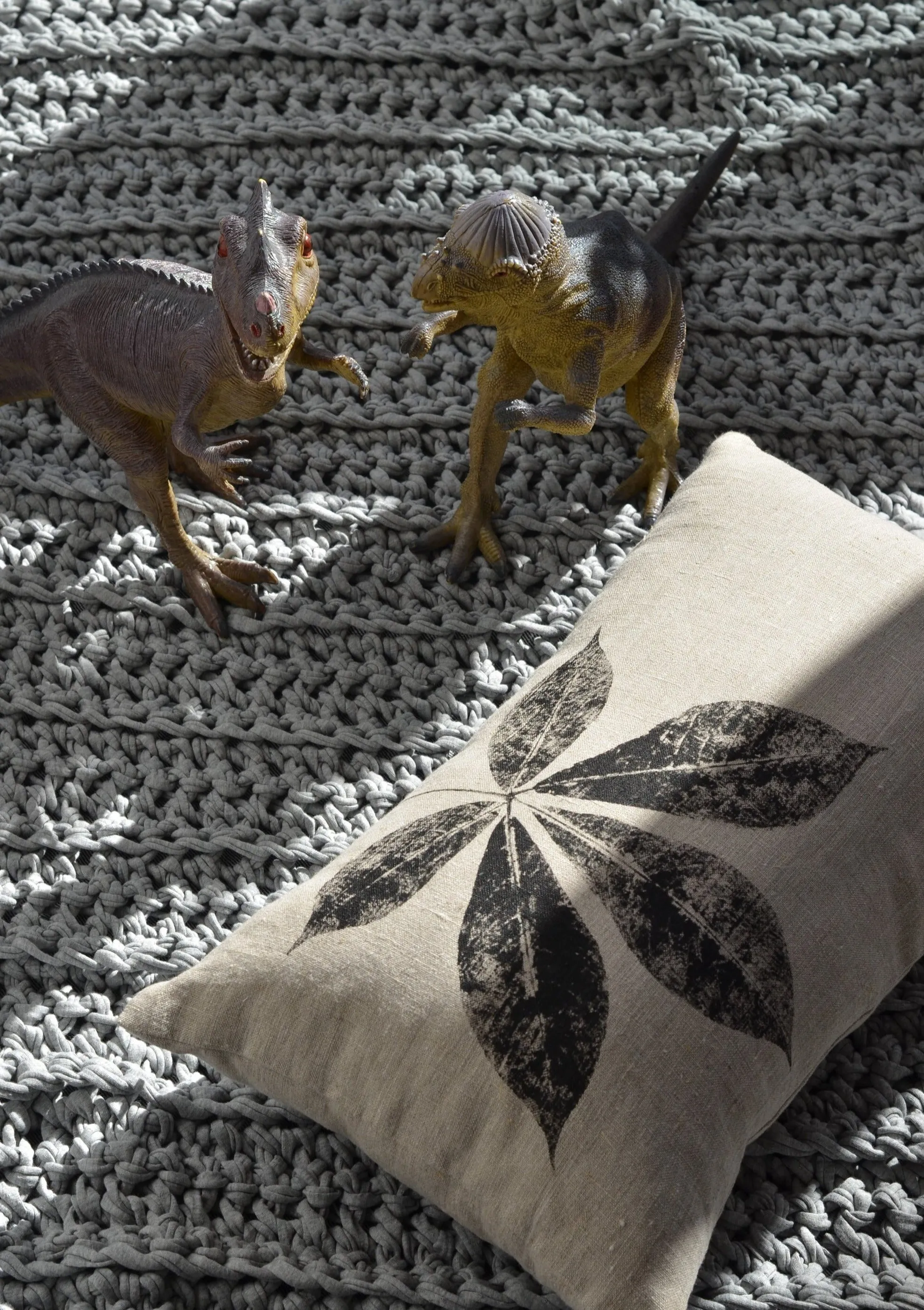 Hand-Crocheted Weighted Blanket in Light Gray