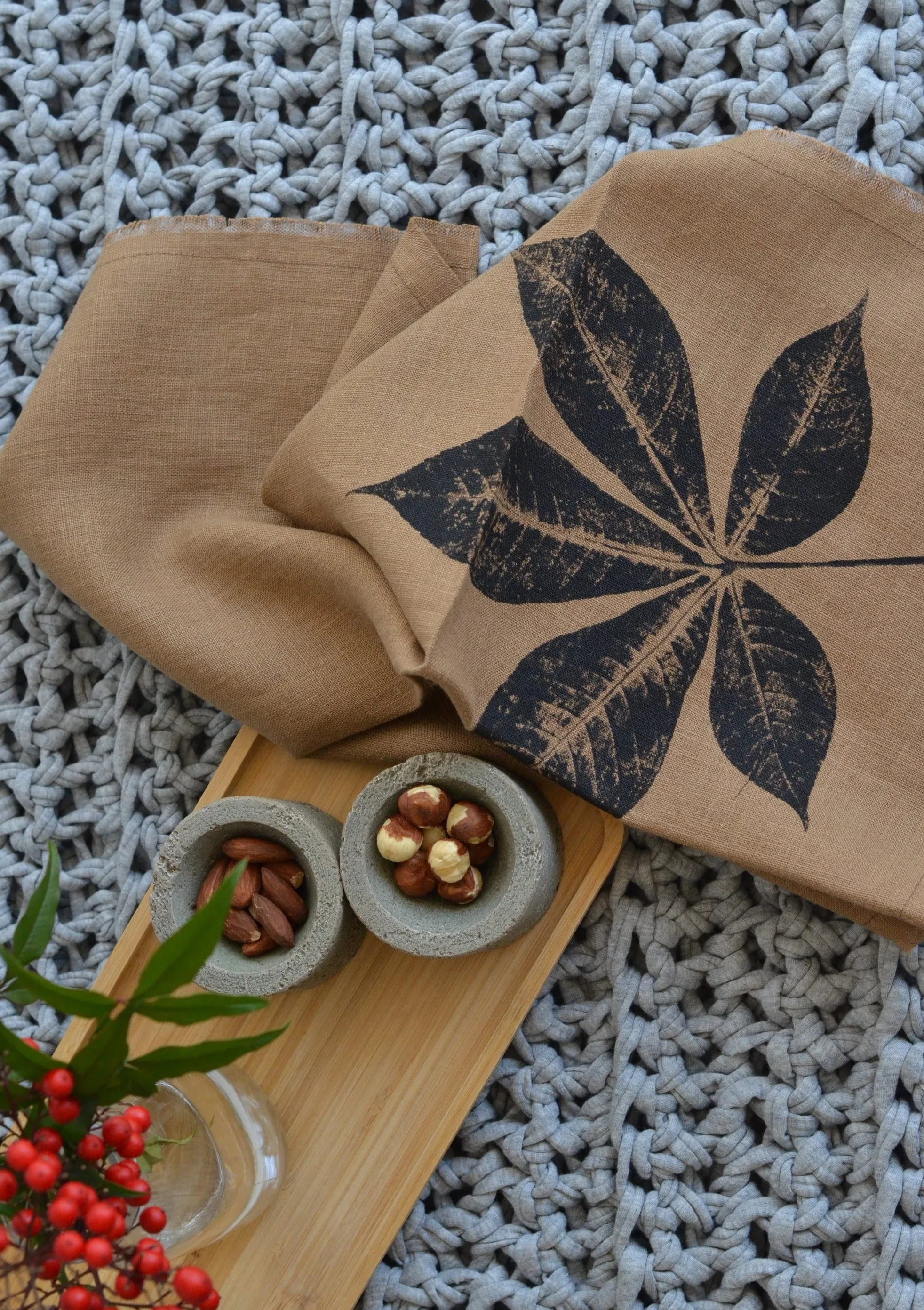 Hand-Crocheted Weighted Blanket in Light Gray