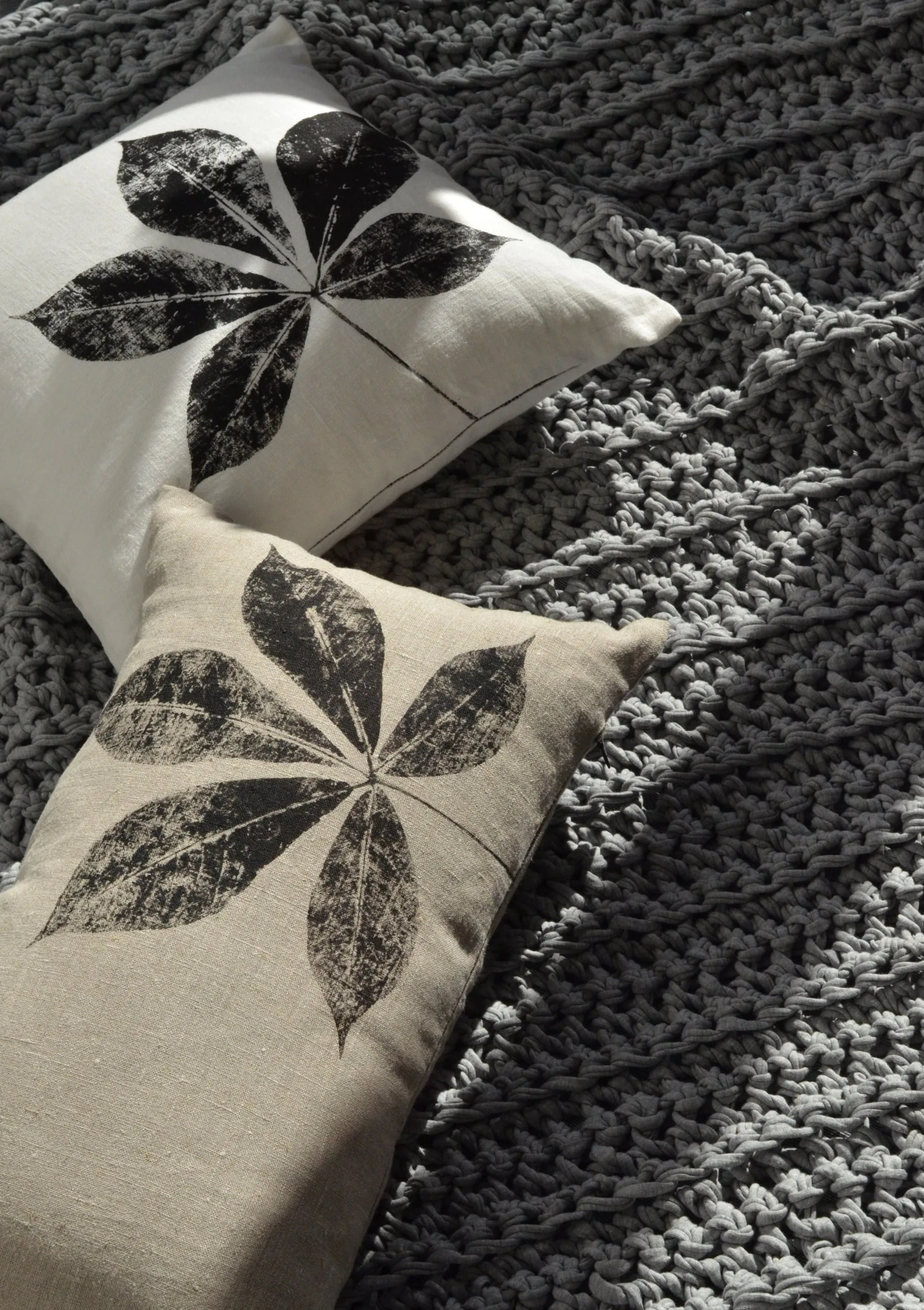 Hand-Crocheted Weighted Blanket in Light Gray
