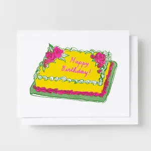 Happy Birthday Cake - Risograph Card