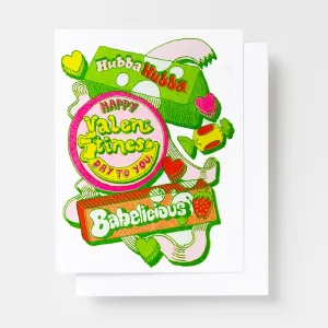 Happy Valentine's Day Hubba Hubba Babelicious Risograph Card