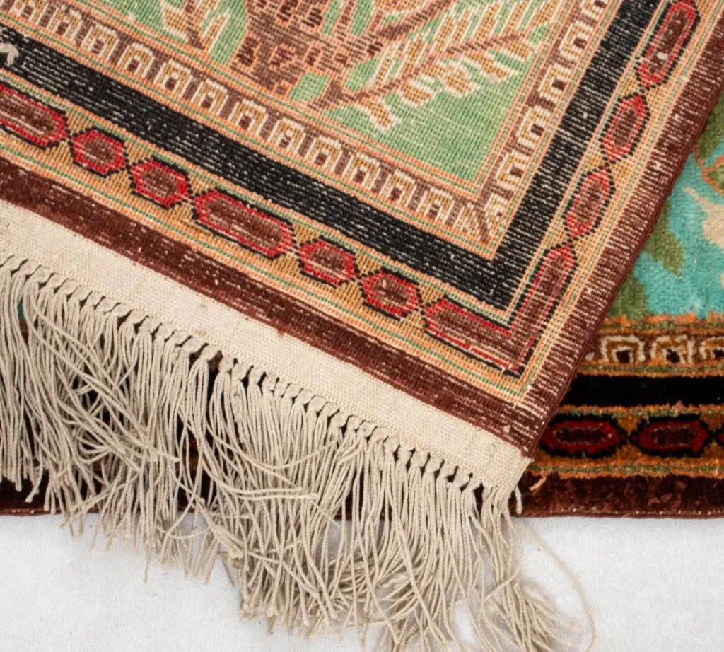 Hereke Silk "Great Wall" Pictorial Rug 2.5' x 1.5'