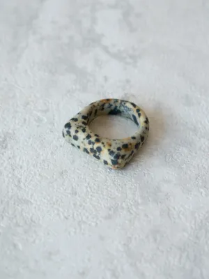 Hinge Dalmatian Jasper Thing Stone Ring