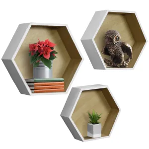 Honeycomb Floating Hexagon Shelves (Set of 3)
