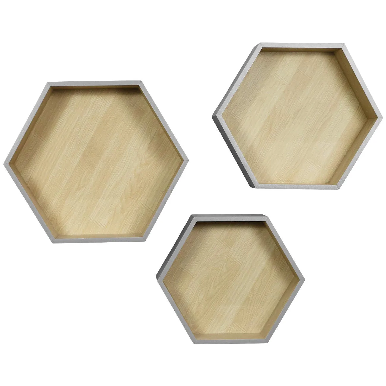 Honeycomb Floating Hexagon Shelves (Set of 3)