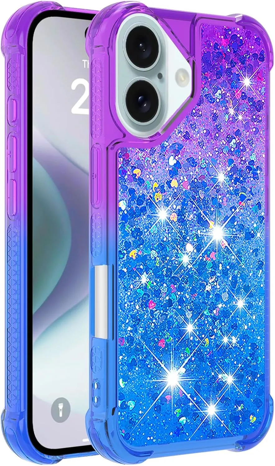 iPhone 16 Plus 6.7"Cute Clear Phone Case Floating Protective Bumper Soft TPU Case