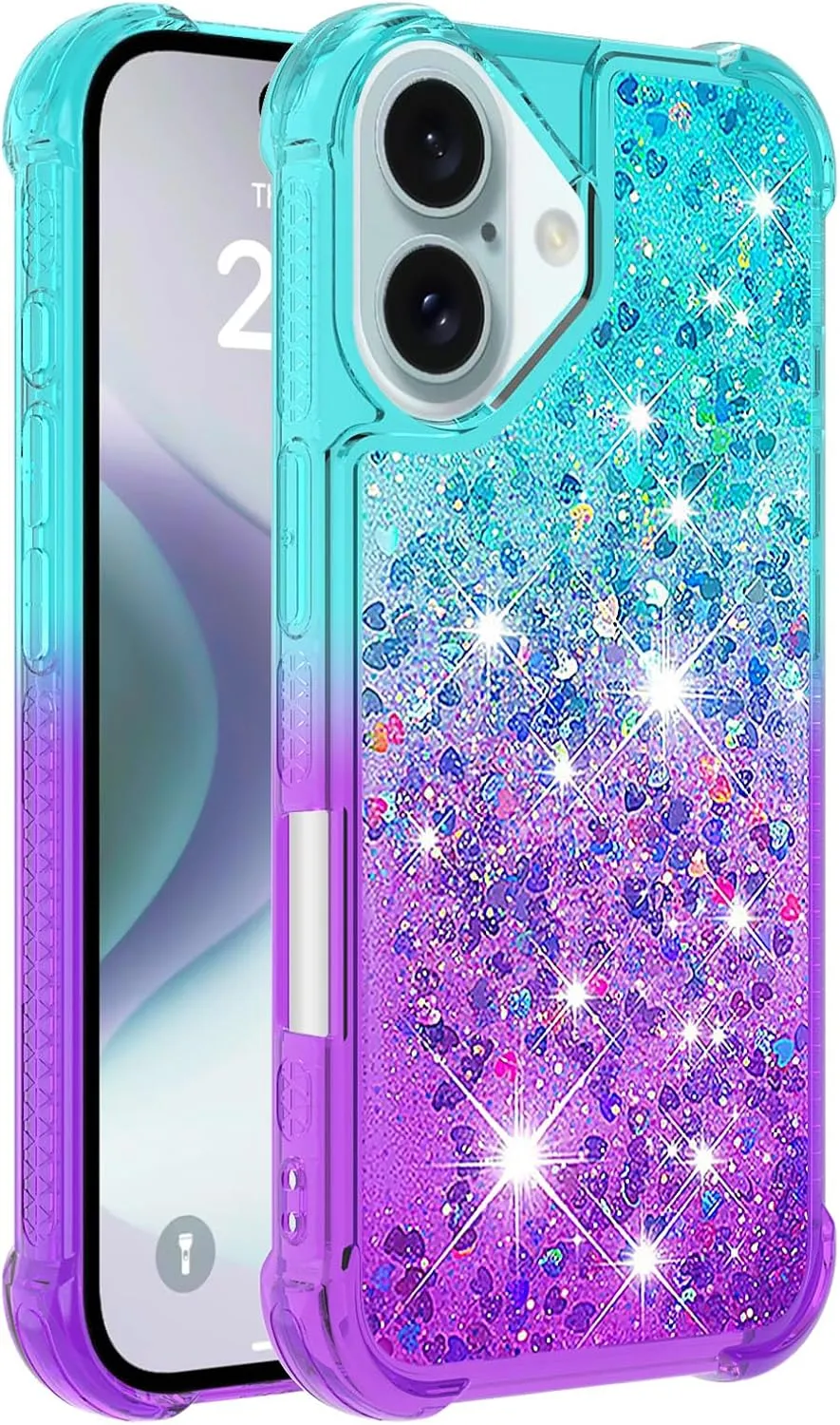 iPhone 16 Plus 6.7"Cute Clear Phone Case Floating Protective Bumper Soft TPU Case