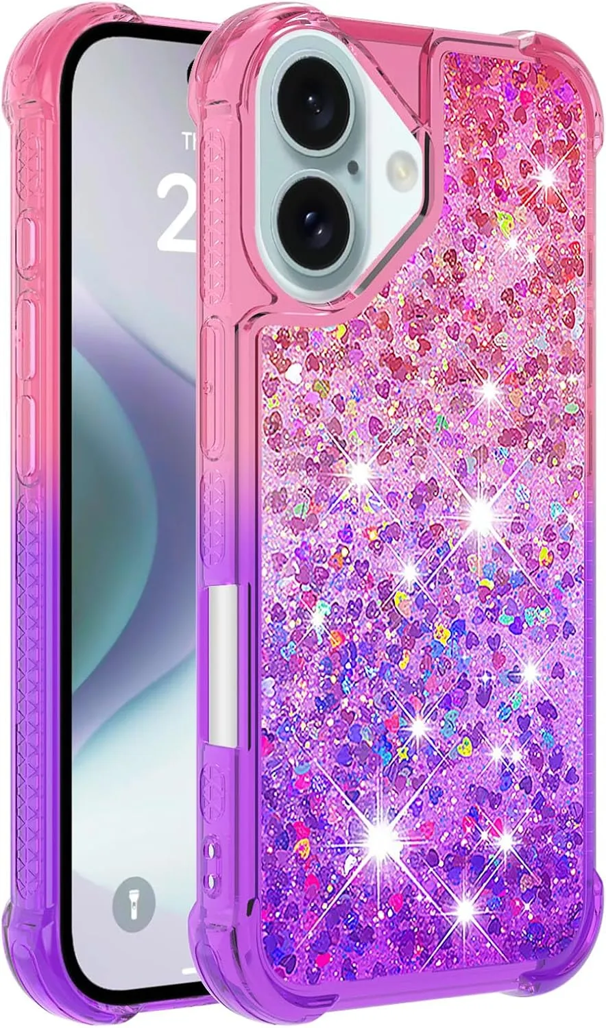 iPhone 16 Plus 6.7"Cute Clear Phone Case Floating Protective Bumper Soft TPU Case