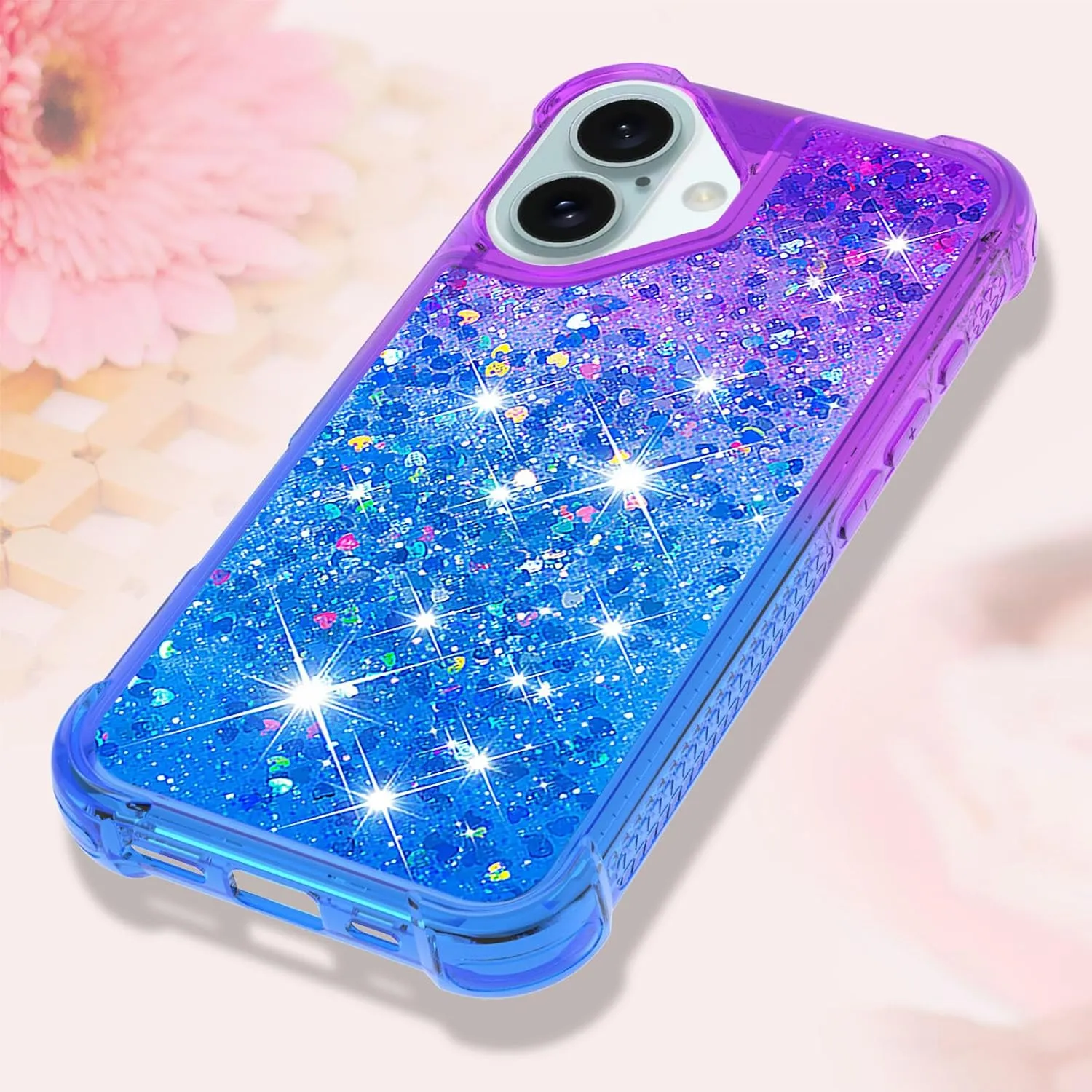 iPhone 16 Plus 6.7"Cute Clear Phone Case Floating Protective Bumper Soft TPU Case
