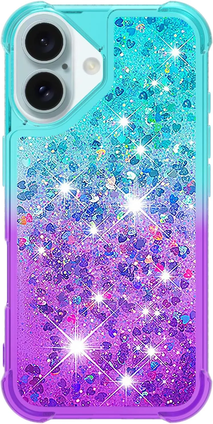 iPhone 16 Plus 6.7"Cute Clear Phone Case Floating Protective Bumper Soft TPU Case
