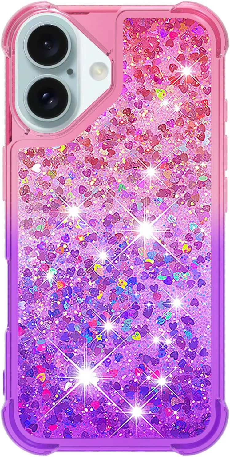iPhone 16 Plus 6.7"Cute Clear Phone Case Floating Protective Bumper Soft TPU Case