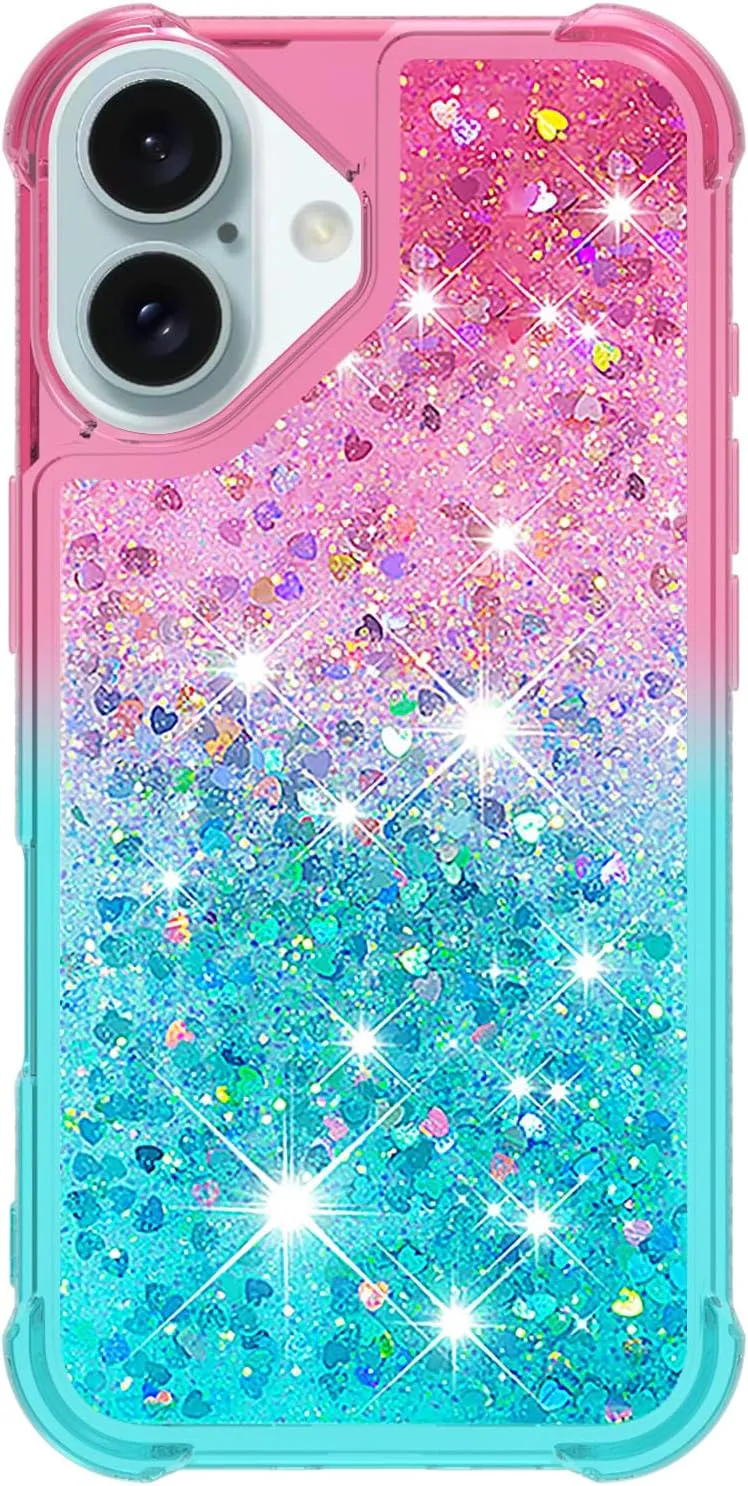 iPhone 16 Plus 6.7"Cute Clear Phone Case Floating Protective Bumper Soft TPU Case