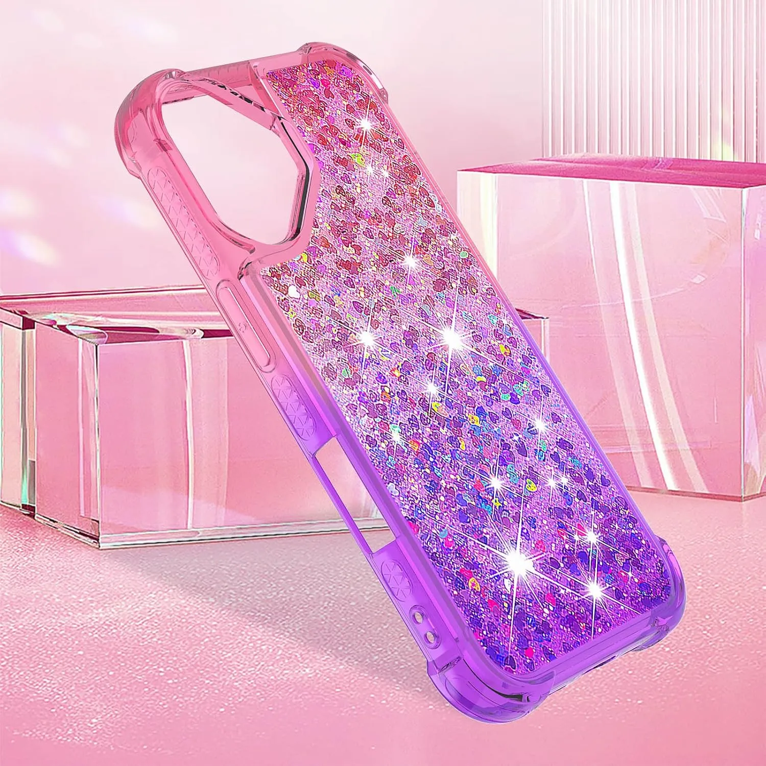 iPhone 16 Plus 6.7"Cute Clear Phone Case Floating Protective Bumper Soft TPU Case
