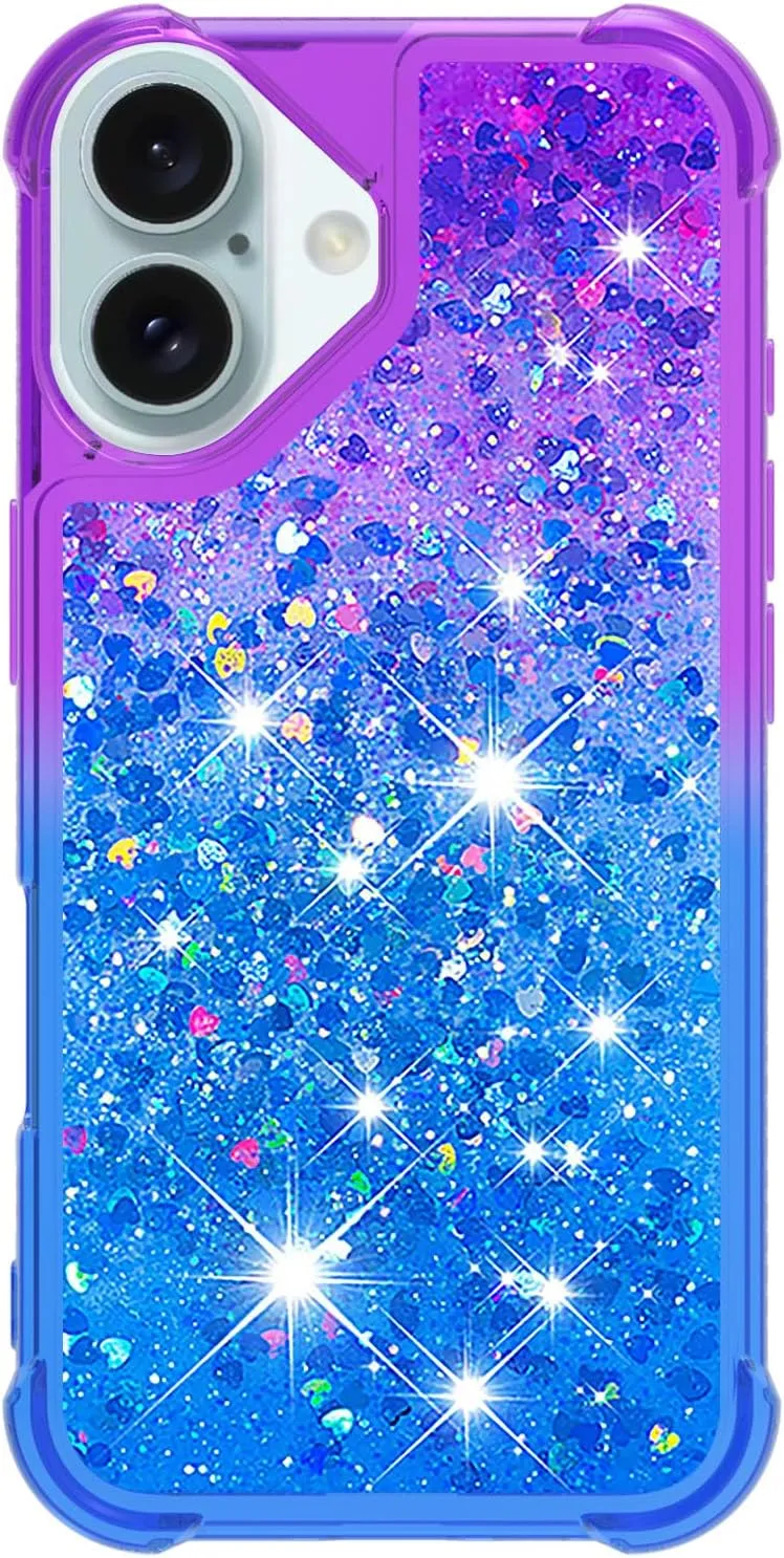 iPhone 16 Plus 6.7"Cute Clear Phone Case Floating Protective Bumper Soft TPU Case