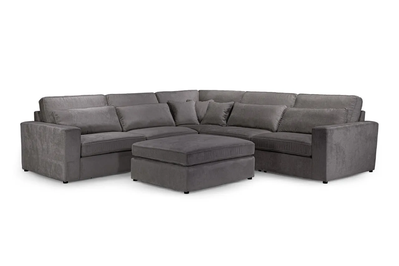 Kylie Modular Sofa - Grey Left Hand Arm Piece - 110 CM