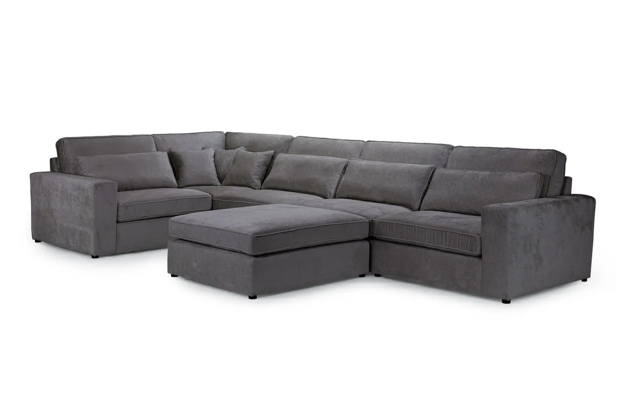 Kylie Modular Sofa - Grey Left Hand Arm Piece - 110 CM