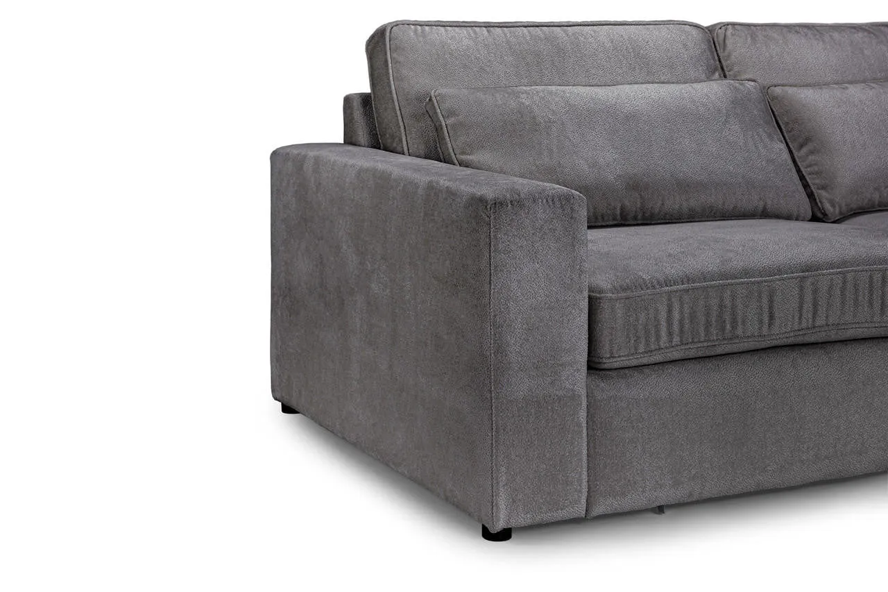 Kylie Modular Sofa - Grey Left Hand Arm Piece - 110 CM
