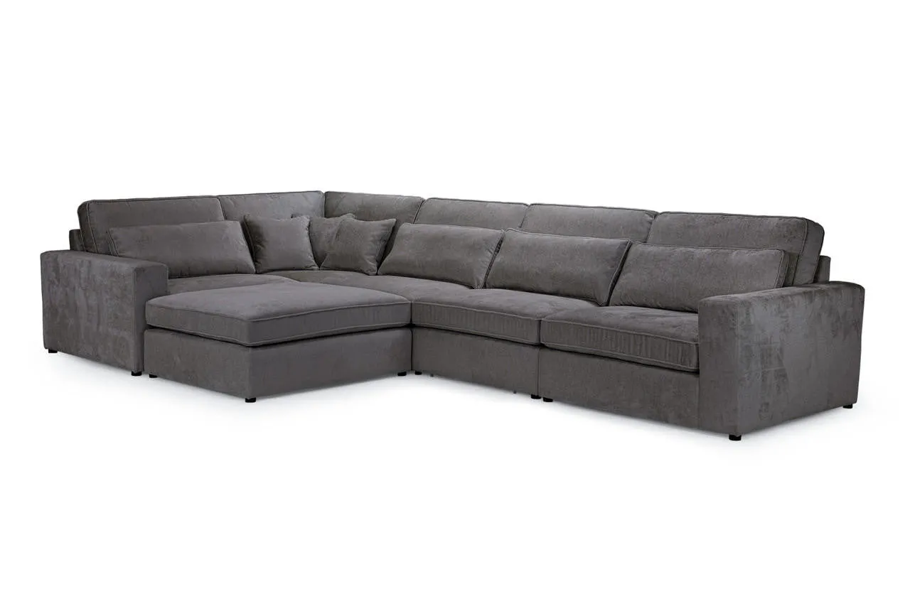 Kylie Modular Sofa - Grey Left Hand Arm Piece - 110 CM