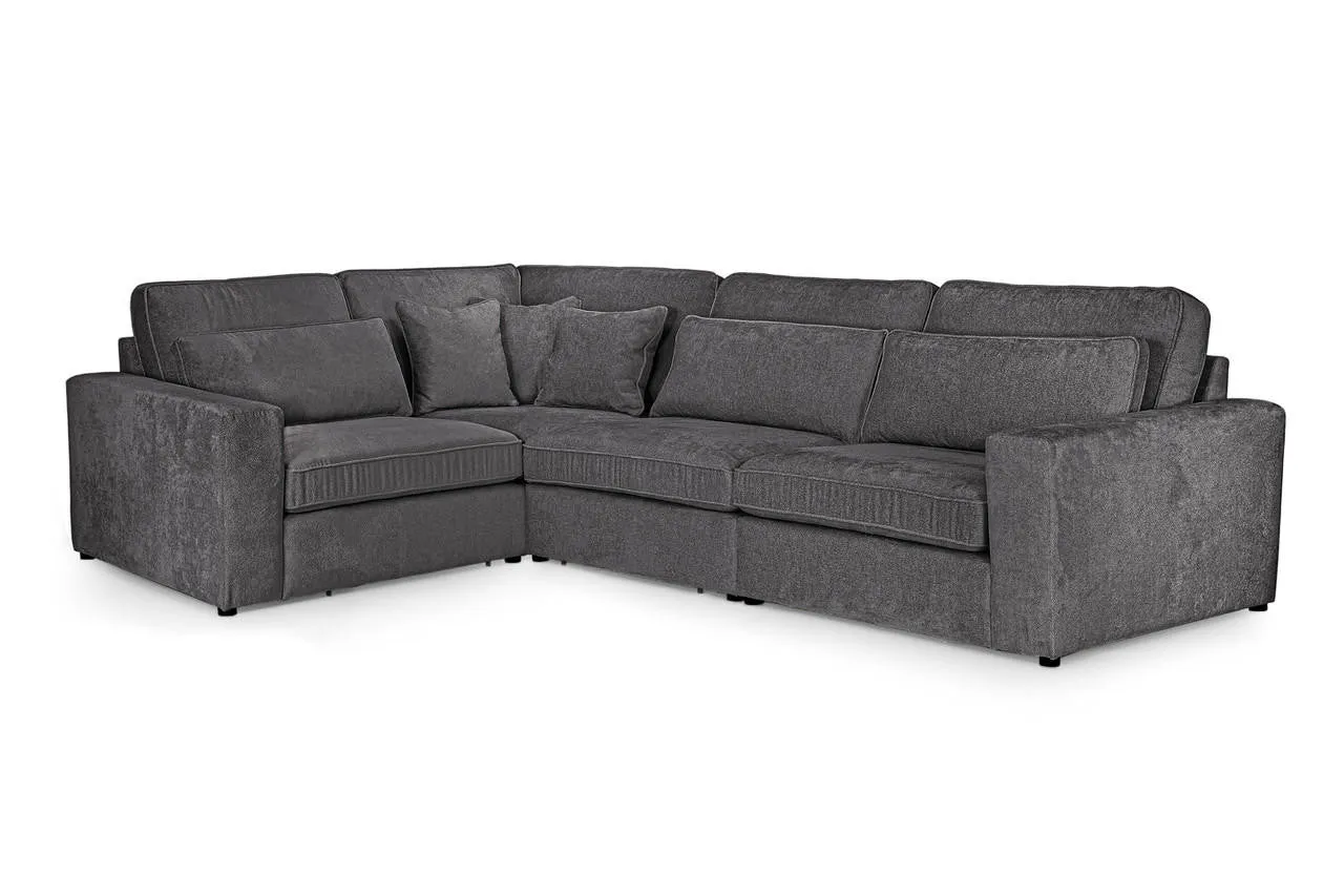 Kylie Modular Sofa - Grey Left Hand Facing Corner - 218 x 308 CM