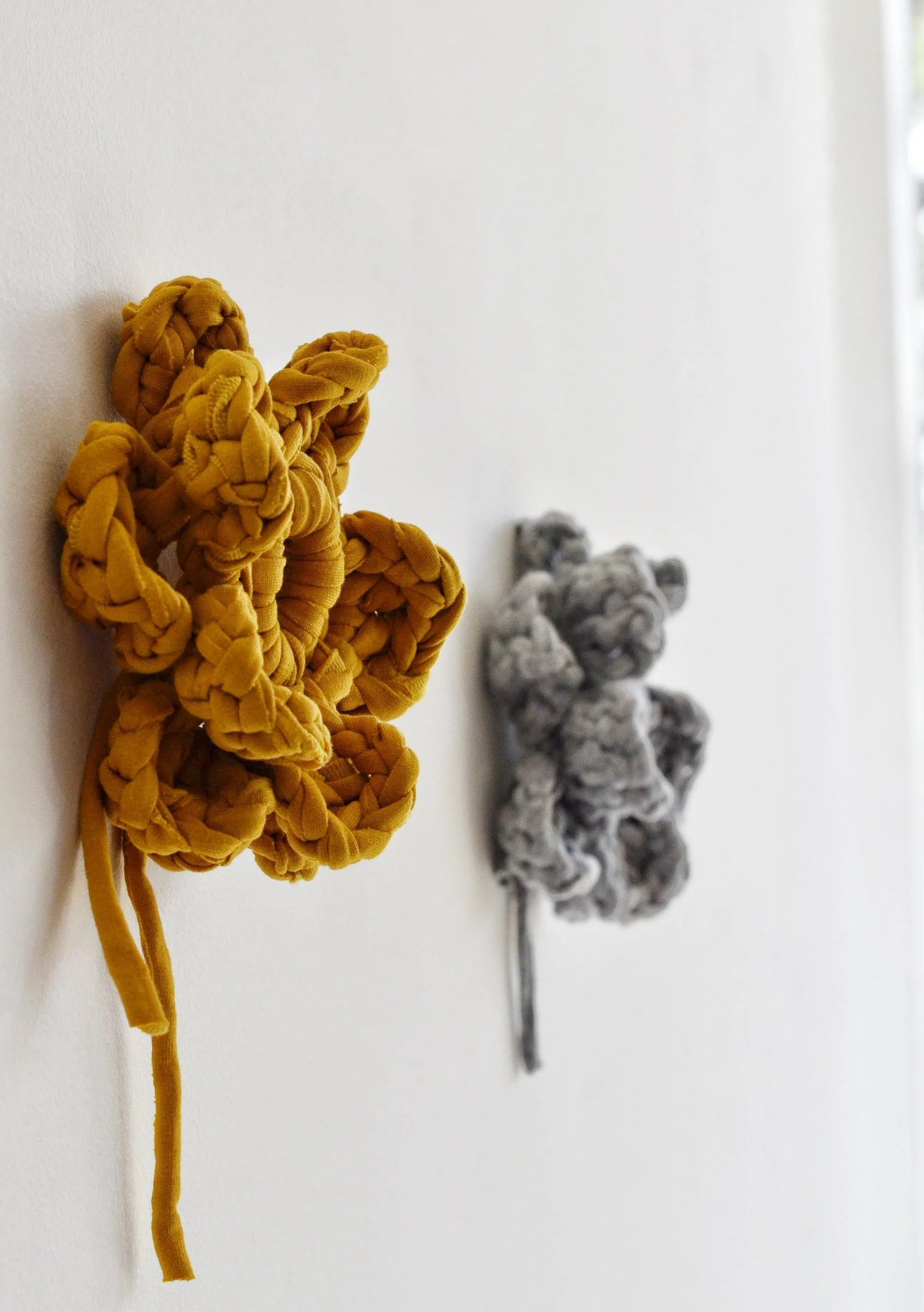 Large Crocheted Flowers with Recycled Cotton T-shirt yarn