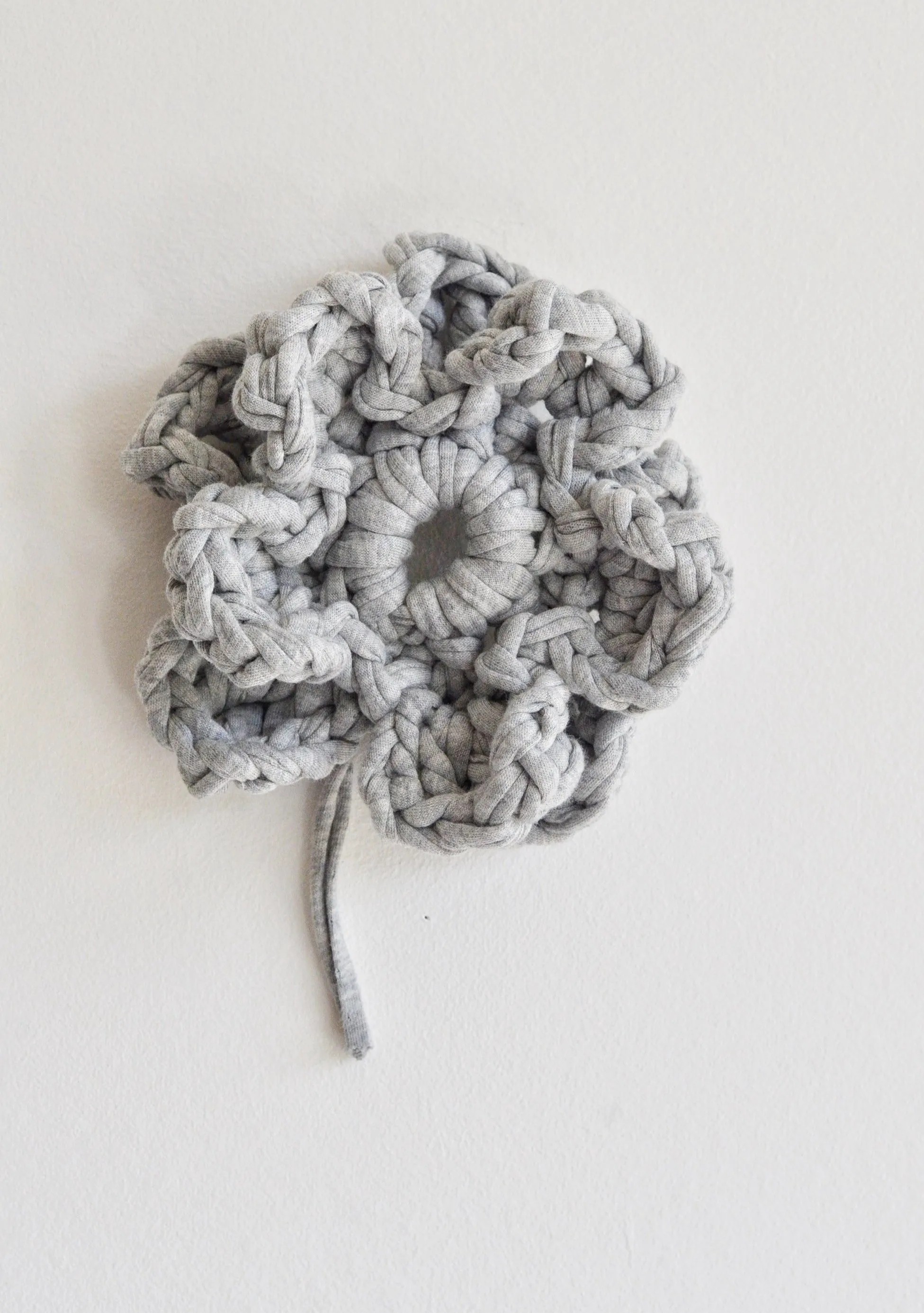 Large Crocheted Flowers with Recycled Cotton T-shirt yarn