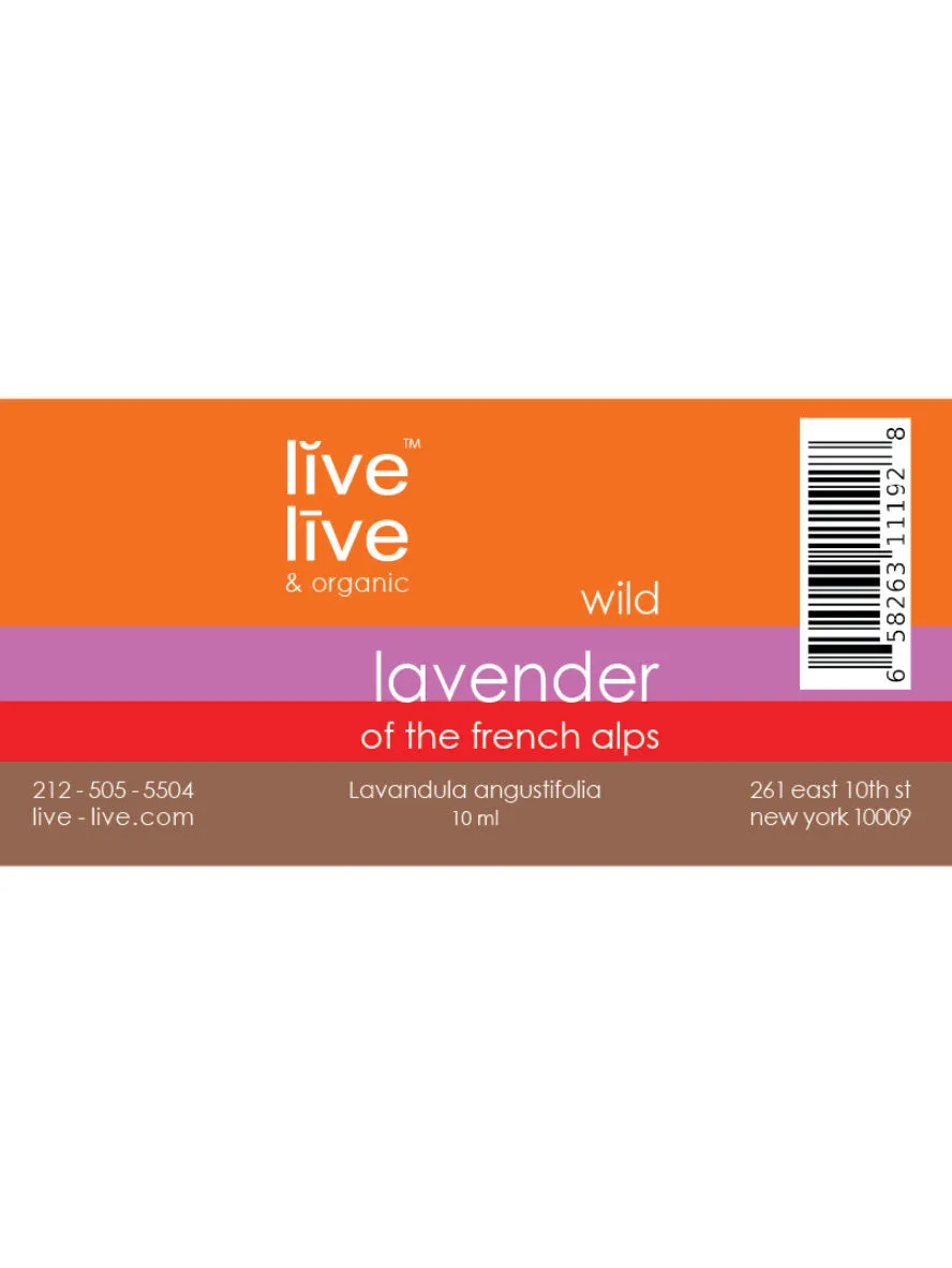 lavender of the french alps essential oil, lavandula angustifolia, 10ml, live live & organic