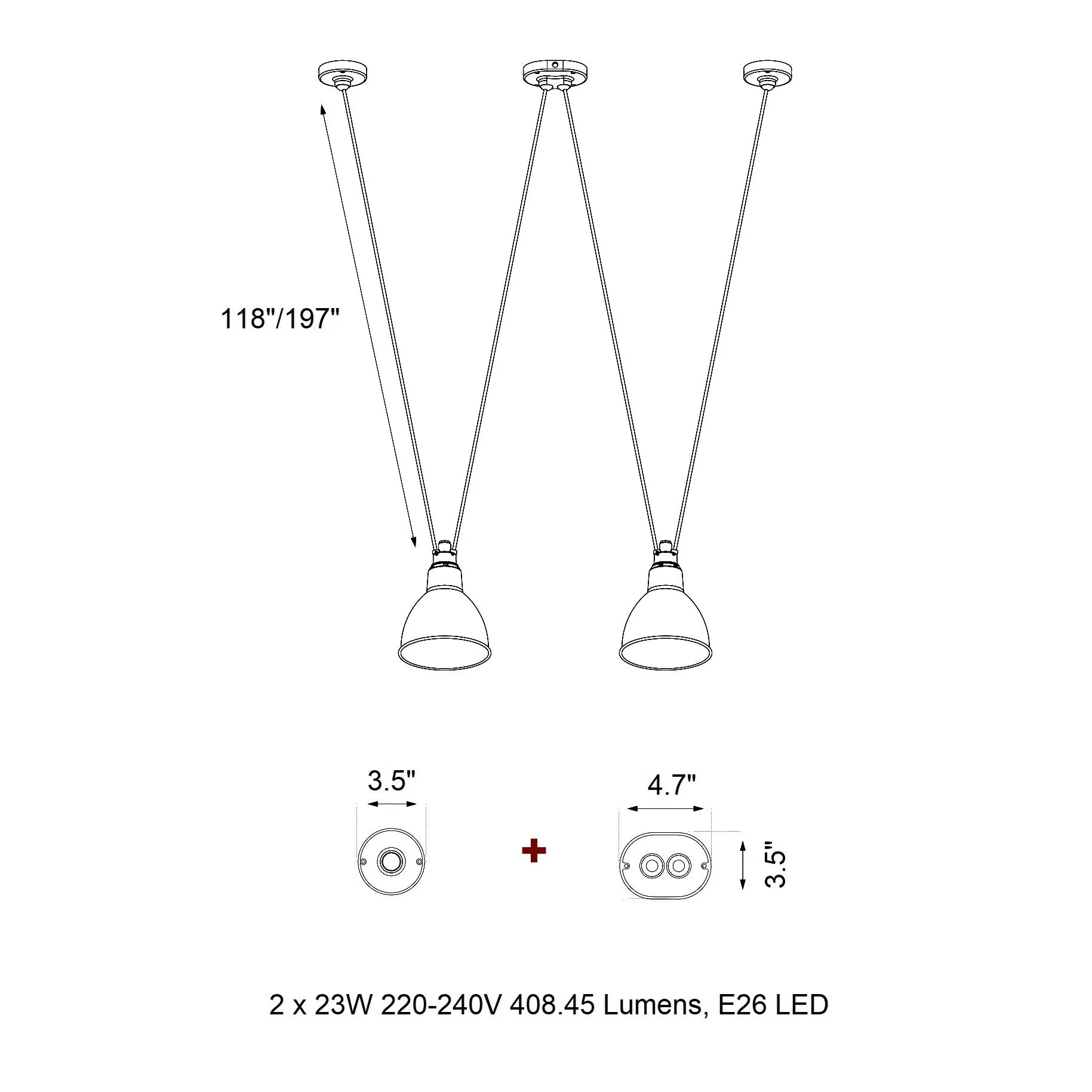 Les Acrobates De Gras N°324 Pendant Light