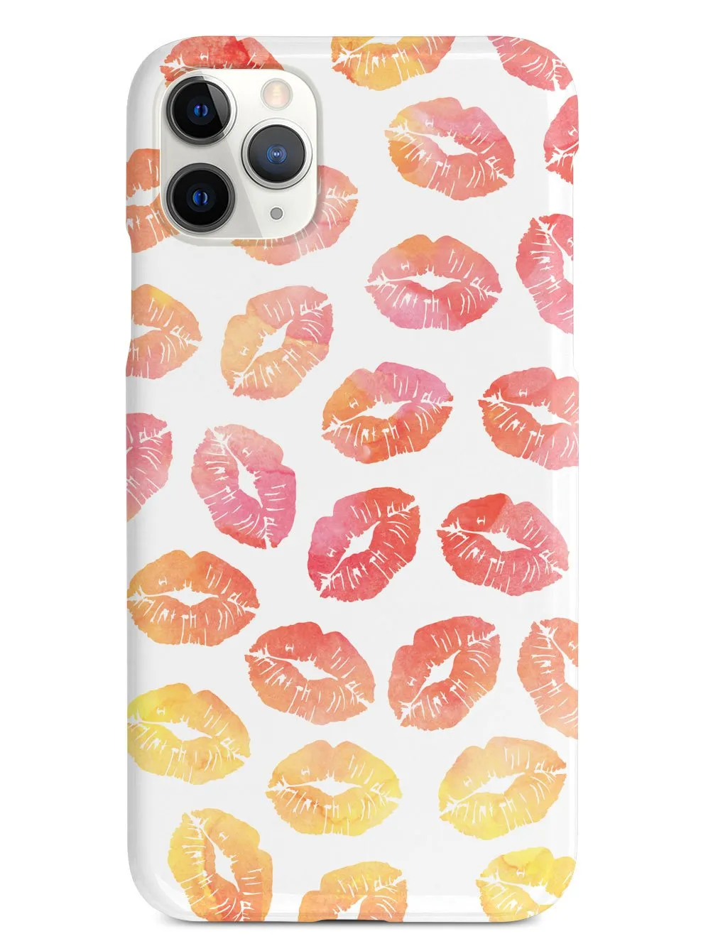 Lip Print Pattern - Sunset Colors - White Case