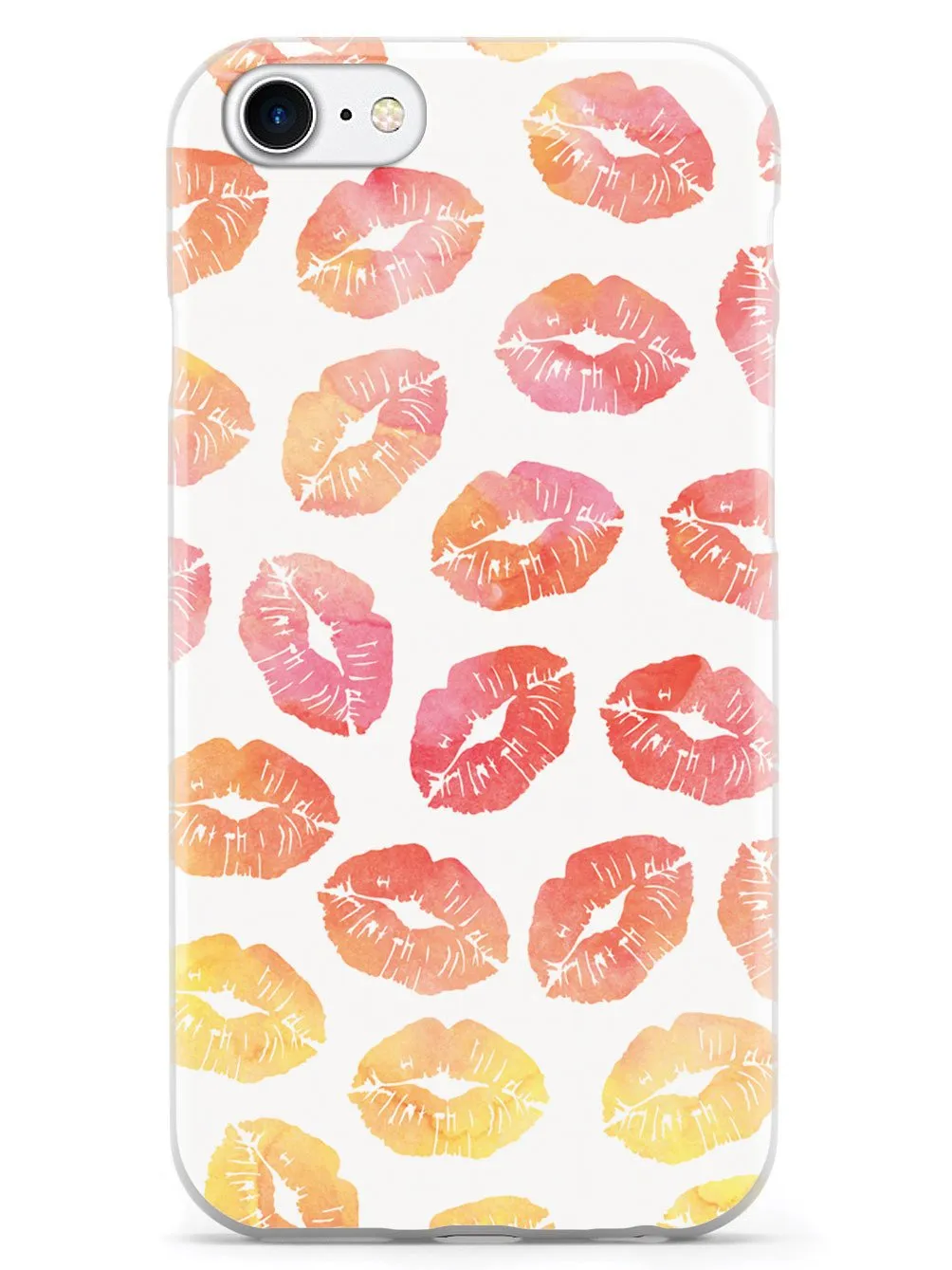Lip Print Pattern - Sunset Colors - White Case