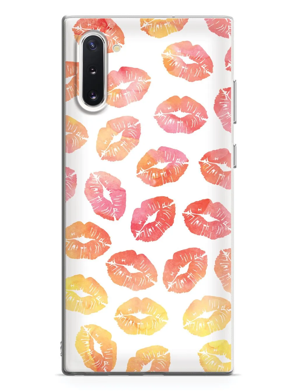 Lip Print Pattern - Sunset Colors - White Case