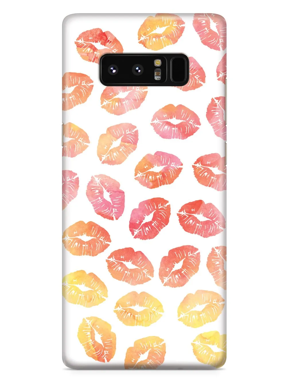 Lip Print Pattern - Sunset Colors - White Case