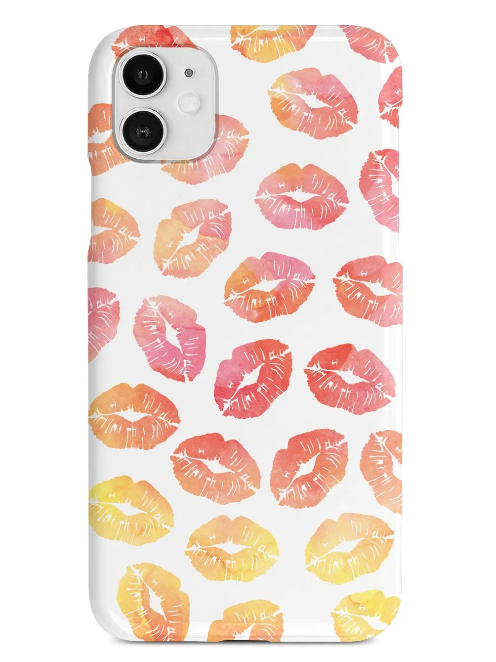 Lip Print Pattern - Sunset Colors - White Case