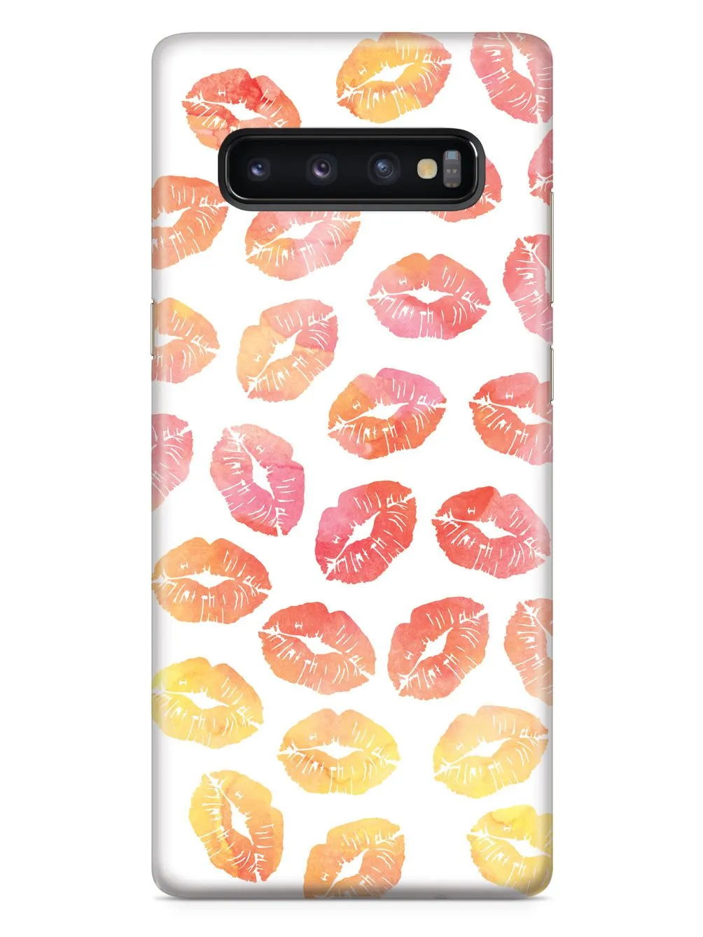 Lip Print Pattern - Sunset Colors - White Case