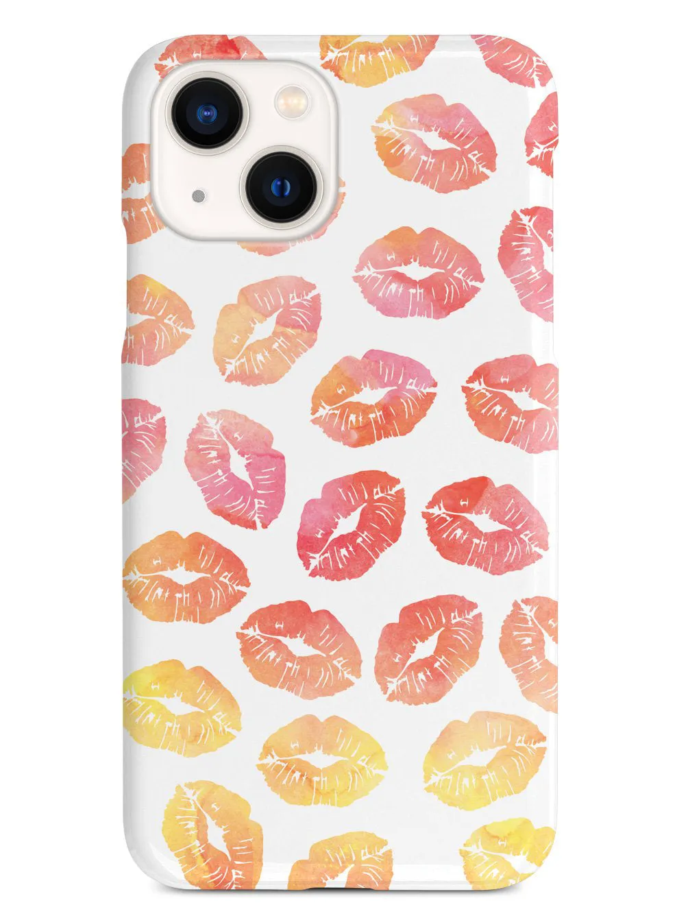 Lip Print Pattern - Sunset Colors - White Case