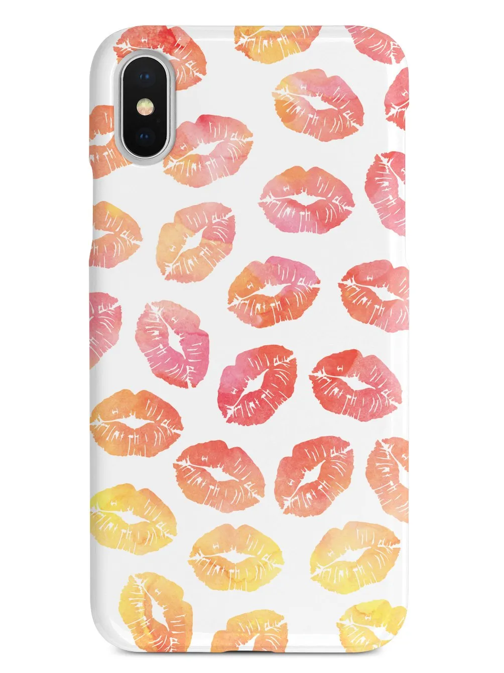 Lip Print Pattern - Sunset Colors - White Case