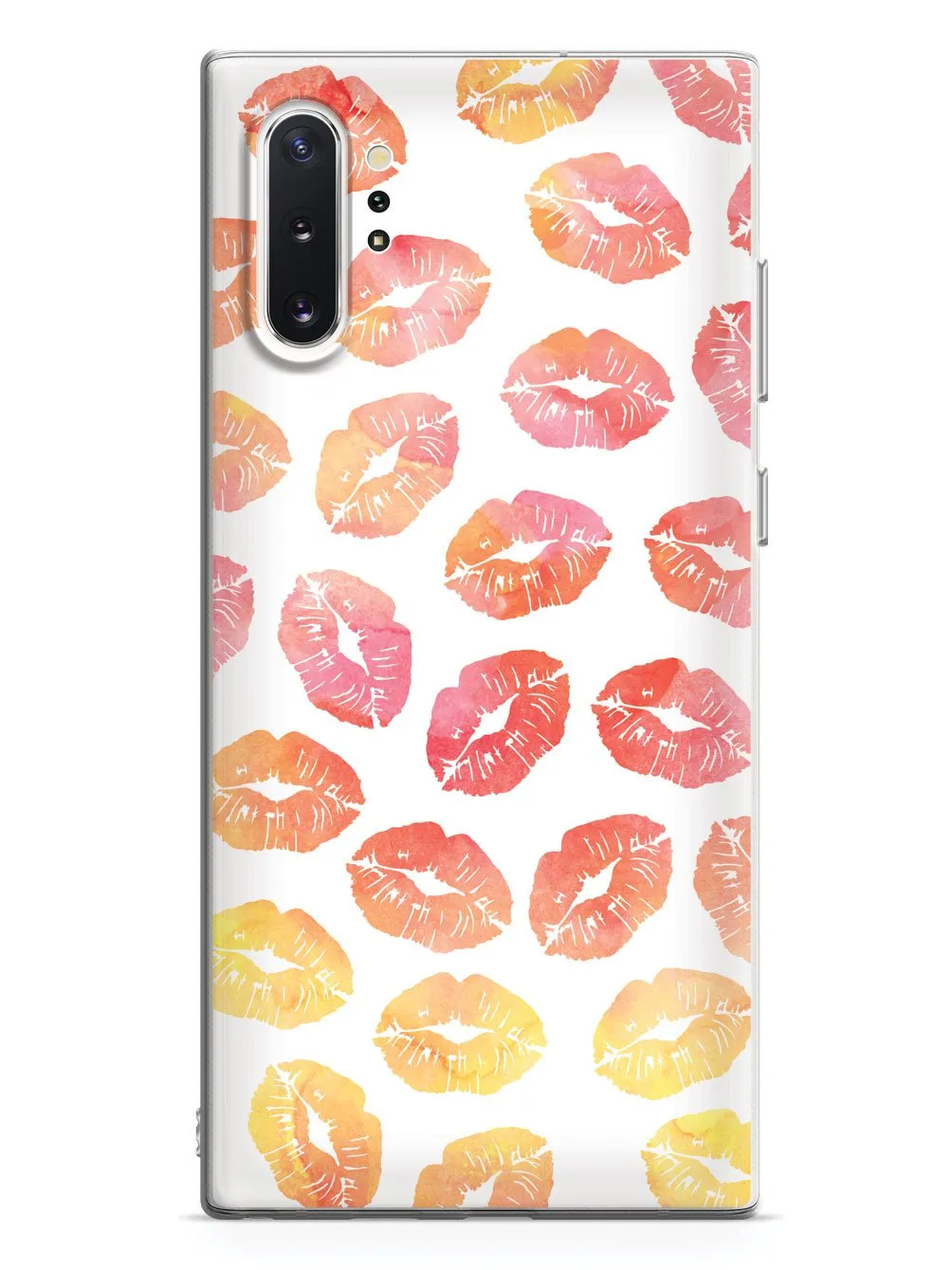 Lip Print Pattern - Sunset Colors - White Case