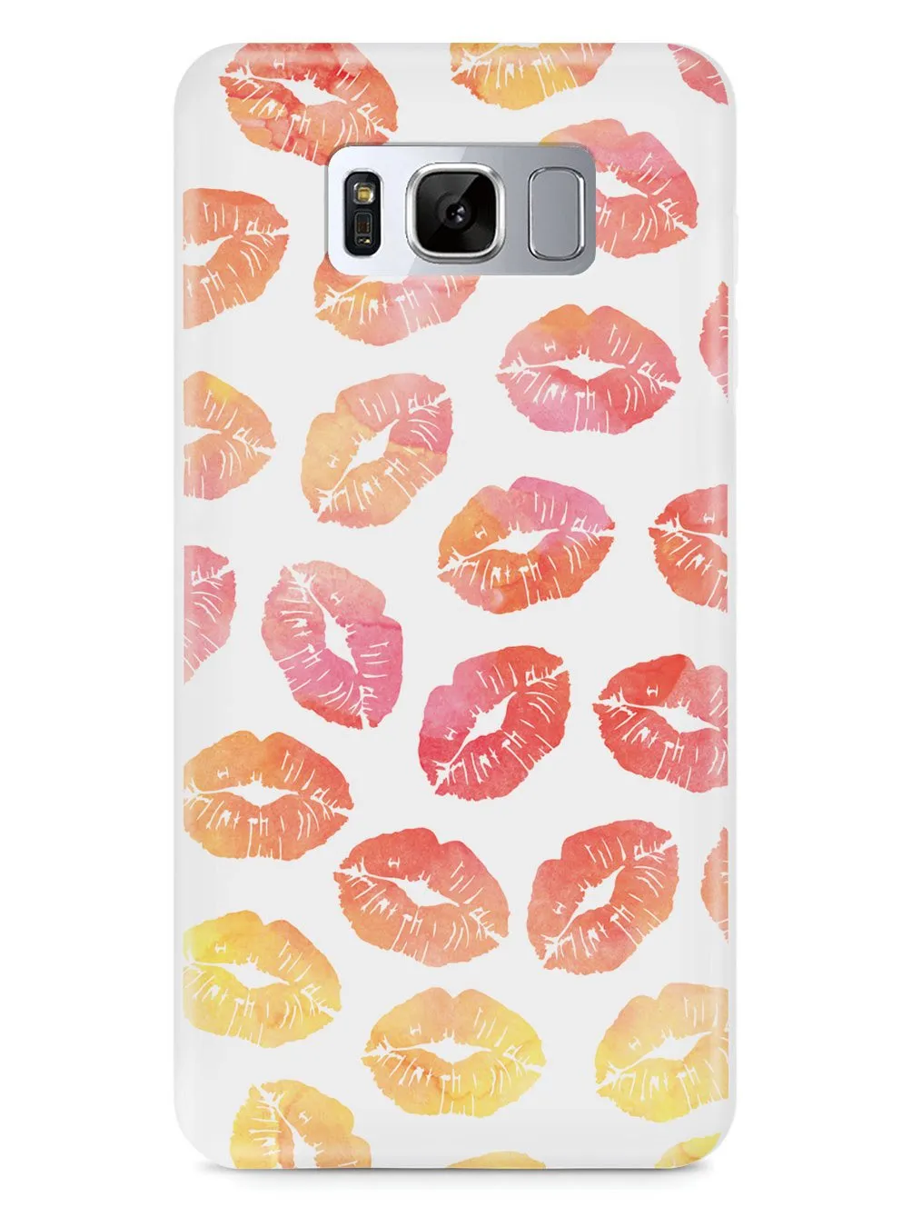 Lip Print Pattern - Sunset Colors - White Case