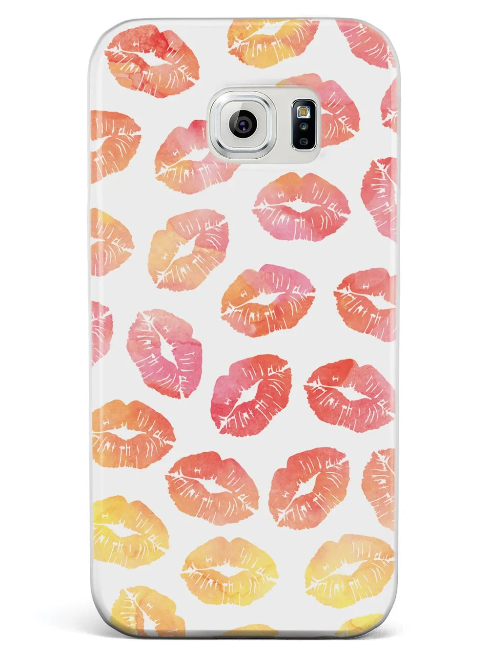 Lip Print Pattern - Sunset Colors - White Case