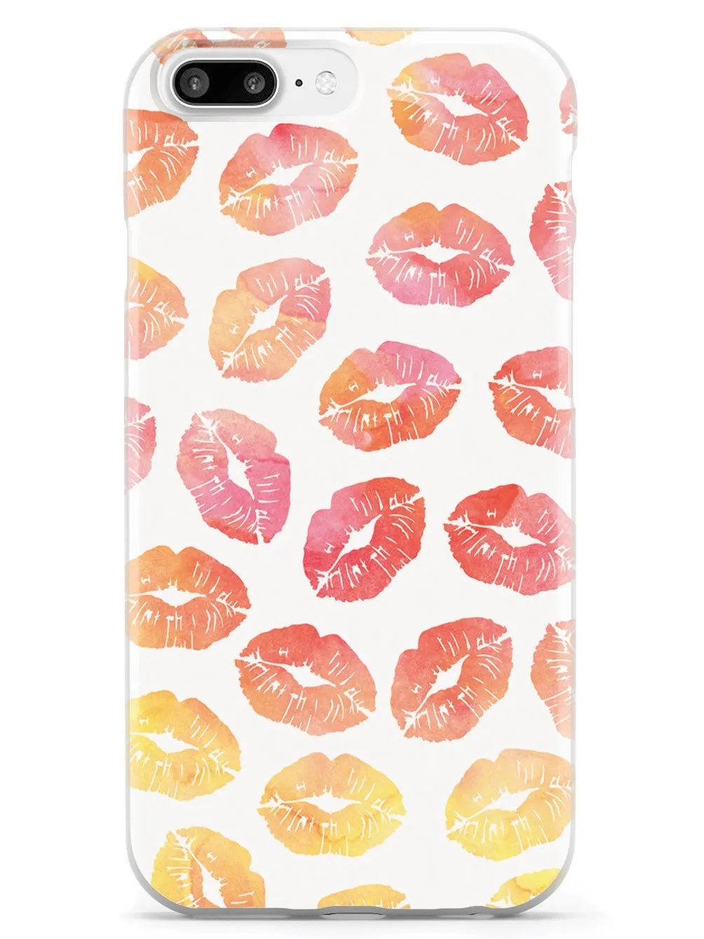 Lip Print Pattern - Sunset Colors - White Case