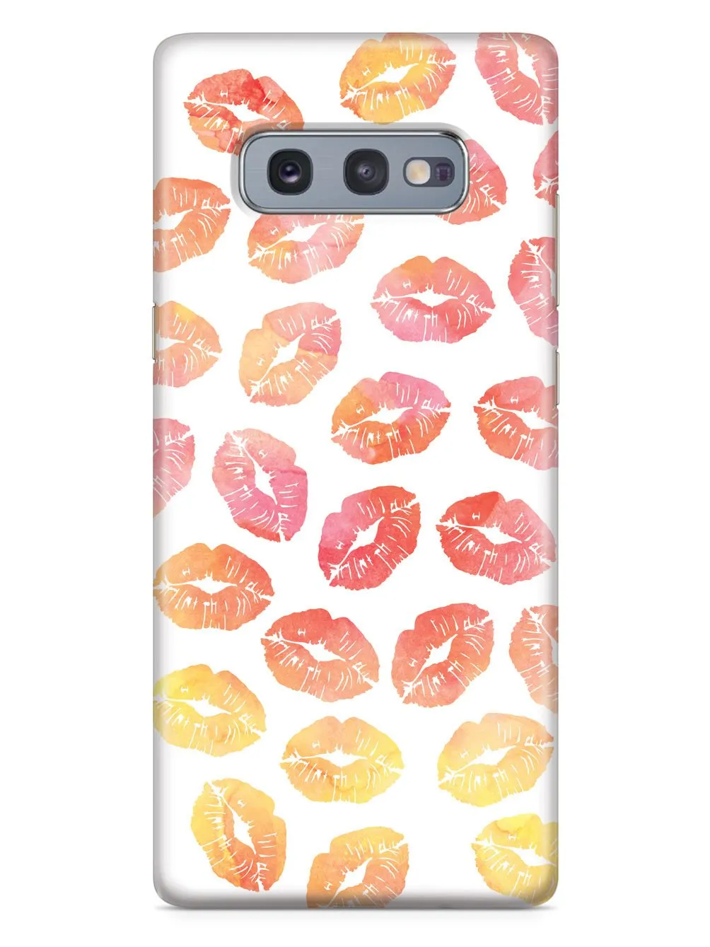 Lip Print Pattern - Sunset Colors - White Case