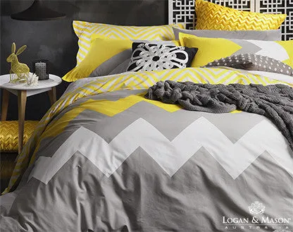 Logan & Mason Marley Yellow Duvet Cover Set